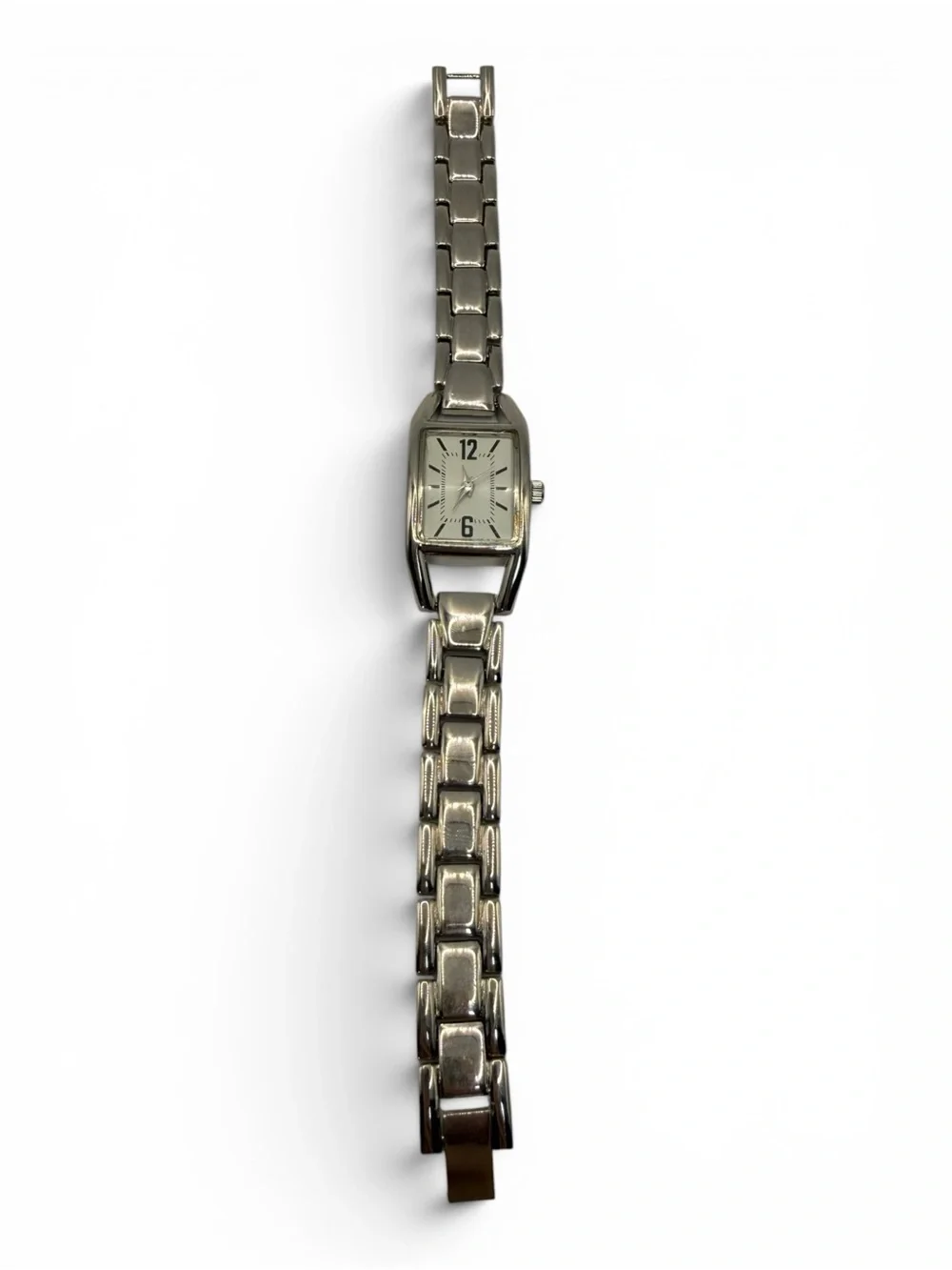 Silver Link Bracelet Watch - Classic Rectangular Face